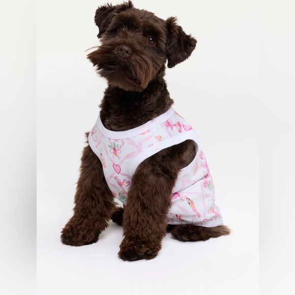 LoveShackFancy x Roller Rabbit Sugarplum Lattice Dog Pajamas